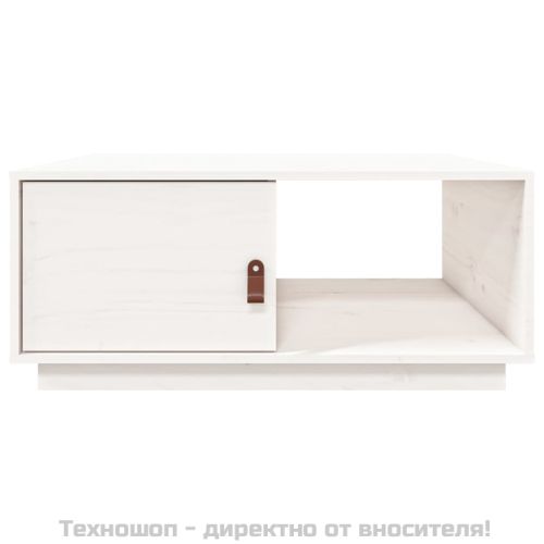 Кафе маса, Бялa, 80x50x35,5 см, борово дърво масив