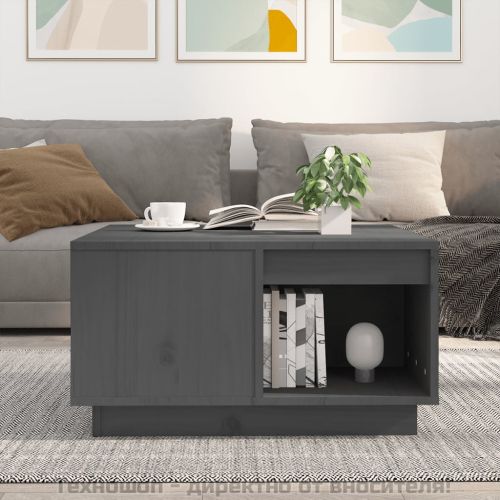 Кафе маса, сива, 60x61x32,5 см, бор масив