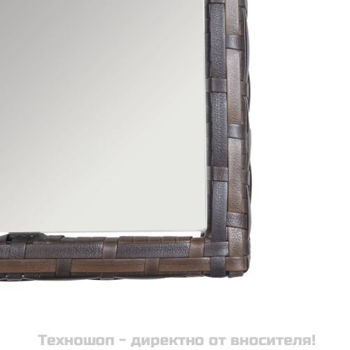 Градински комплект с възглавница, 4 части, кафяв полиратан