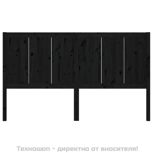 Горна табла за легло, черна, 205,5x4x100 см, бор масив