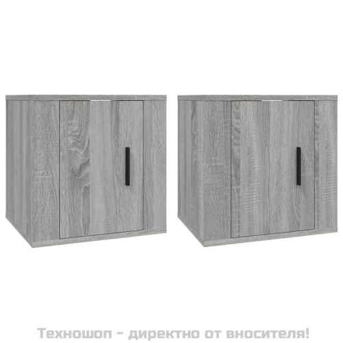 ТВ шкафове за стенен монтаж, 2 бр, сив сонома, 40x34,5x40 см
