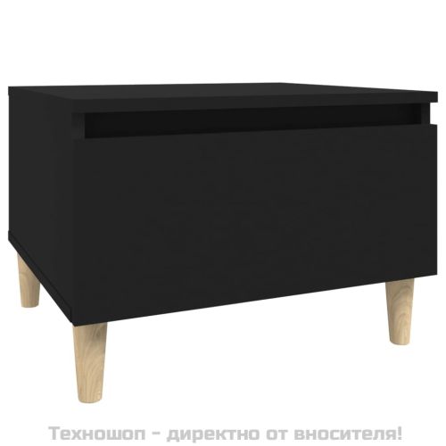 Странична маса, черна, 50x46x35 см, инженерно дърво