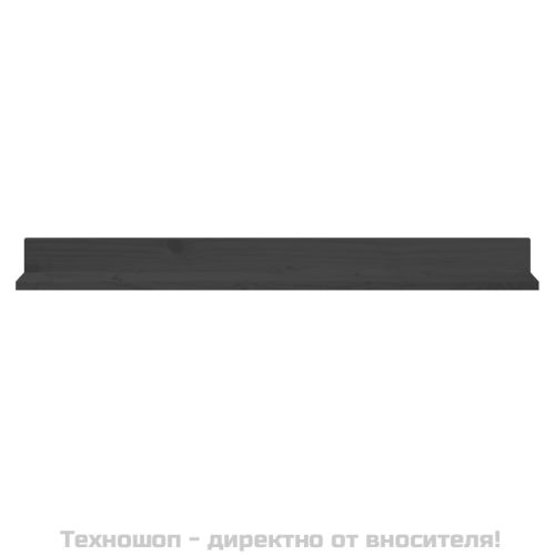 Стенни рафтове, 2 бр, сиви, 110x11x9 см масивно борово дърво