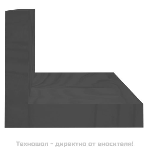 Стенни рафтове, 2 бр, сиви, 110x11x9 см масивно борово дърво