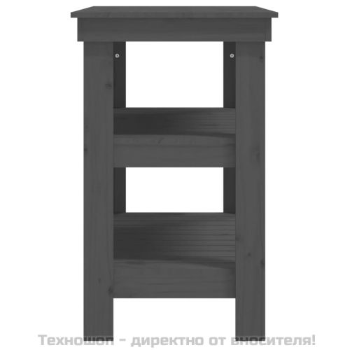 Работна маса сива 78,5x50x80 см борово дърво масив