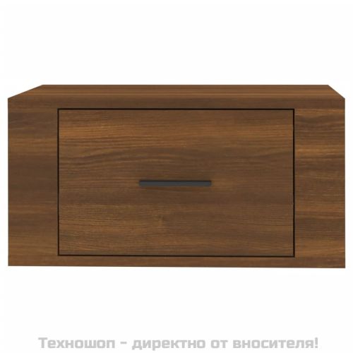 Нощно шкафче за стенен монтаж, кафяв дъб, 50x36x25 см