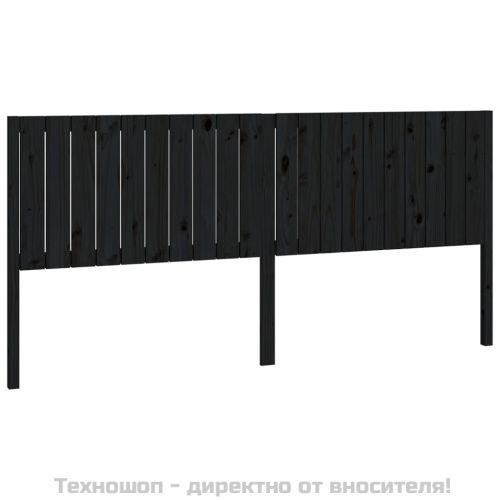 Горна табла за легло, черна, 205,5x4x100 см, бор масив