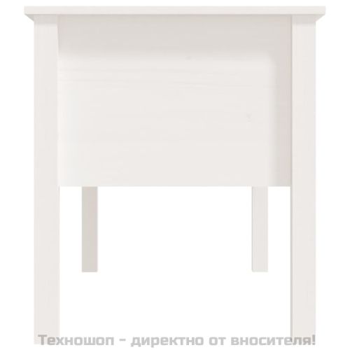 Кафе маса, бяла, 102x49x55 см, борово дърво масив