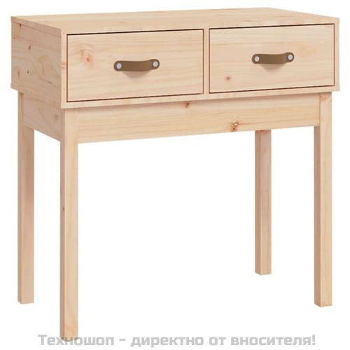 Конзолна маса, 76,5x40x75 см, борово дърво масив