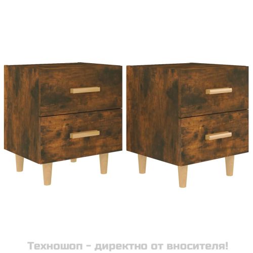 Нощни шкафчета, 2 бр, опушен дъб, 40x35x47,5 см