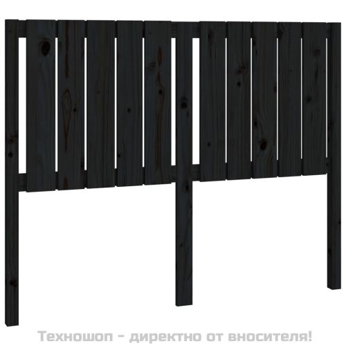Горна табла за легло, черна, 125,5x4x100 см, бор масив