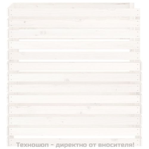 Компостер, бял, 100x100x102 см, борово дърво масив