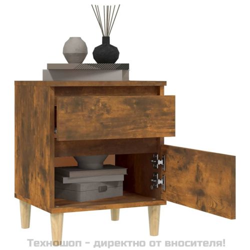 Нощни шкафчета 2 бр опушен дъб 40x35x50 см