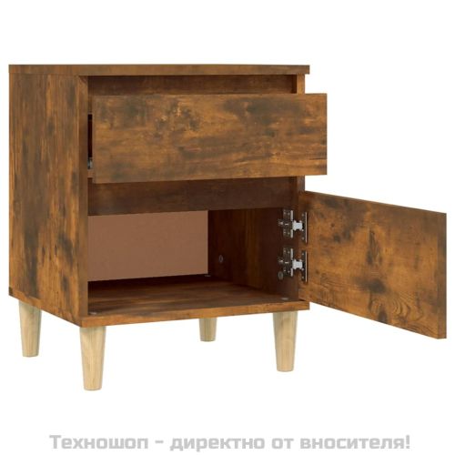 Нощни шкафчета 2 бр опушен дъб 40x35x50 см
