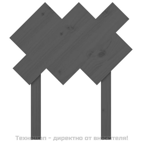 Горна табла за легло, сива, 72,5x3x81 см, бор масив
