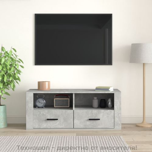ТB шкаф, сив, 100x35x40 см, инженерно дърво