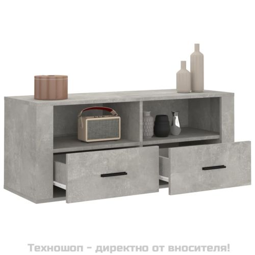ТB шкаф, сив, 100x35x40 см, инженерно дърво