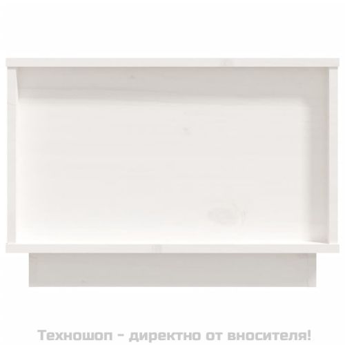 Кафе маса, бяла, 60x50x35 см, борово дърво масив
