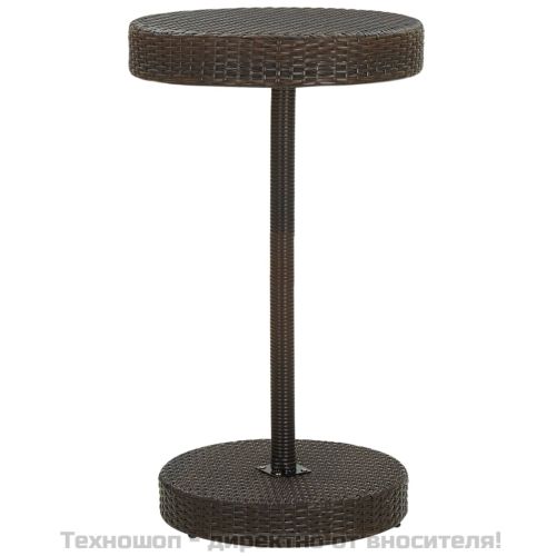 Градинска маса, кафява, 60,5x106 cм, полиратан