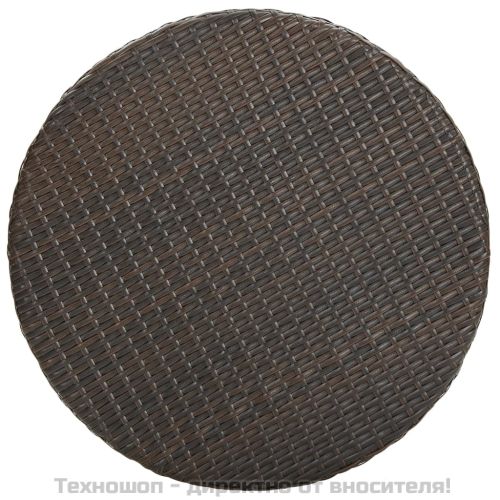 Градинска маса, кафява, 60,5x106 cм, полиратан