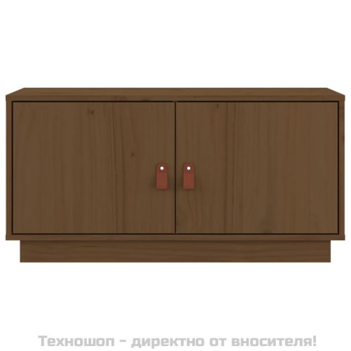 ТВ шкаф, меденокафяв, 80x34x40 см, бор масив