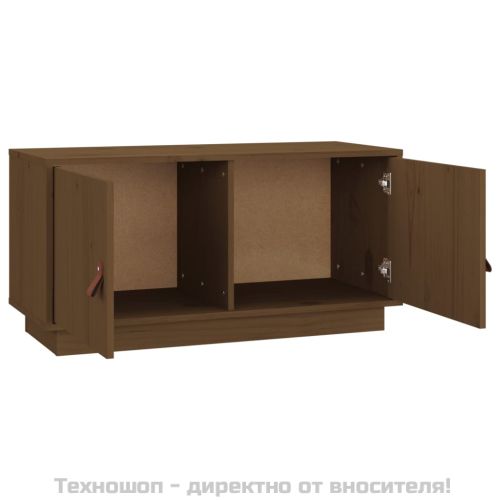 ТВ шкаф, меденокафяв, 80x34x40 см, бор масив