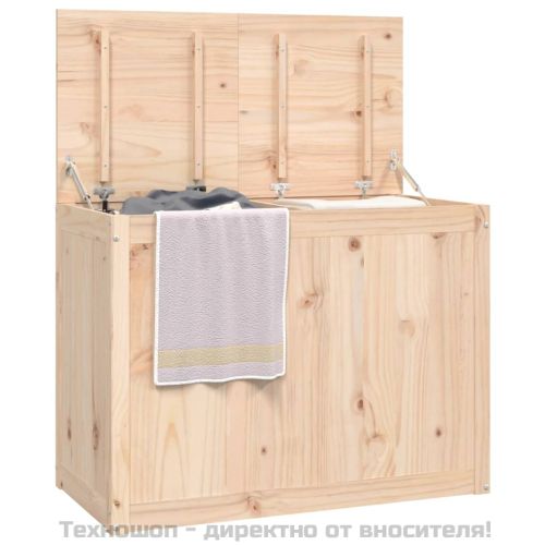 Кутия за пране, 88,5x44x66 см, борово дърво масив