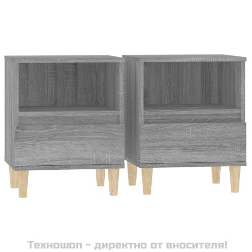 Нощни шкафчета, 2 бр, сив сонома, 40x35x50 см