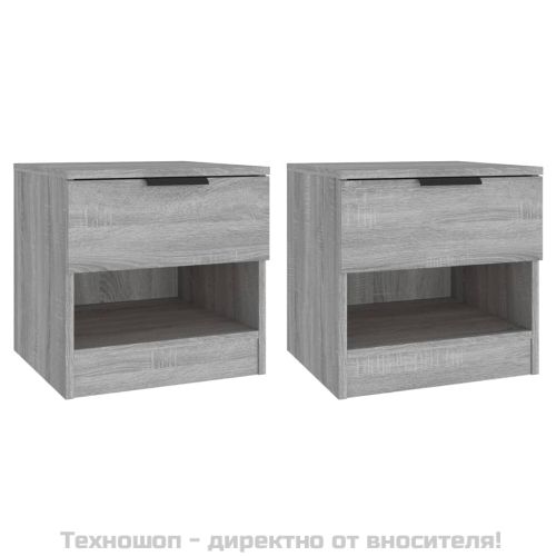 Нощни шкафчета, 2 бр, сив сонома, инженерно дърво