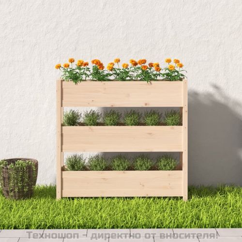 Плантер, 112x25x104,5 см, борово дърво масив