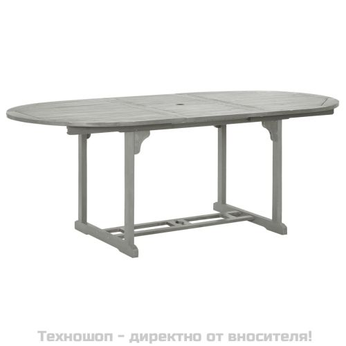 Градинска маса, сива, 200x100x75 см, акация масив