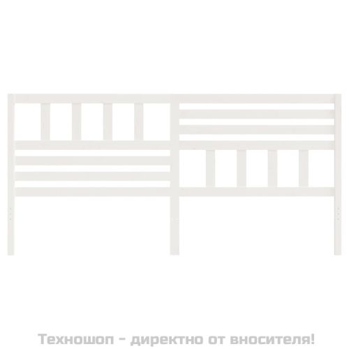 Горна табла за легло, бяла, 186x4x100 см, бор масив