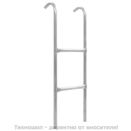 Стълба за батут с 2 стъпала, стомана, сребриста, 102,6 см