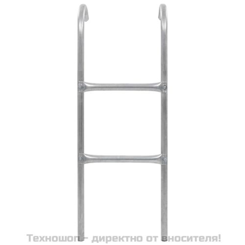 Стълба за батут с 2 стъпала, стомана, сребриста, 102,6 см