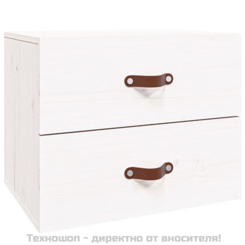 Нощно шкафче за стенен монтаж, бяло, 50x36x40 см