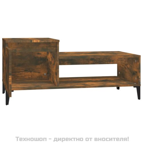 Кафе маса, опушен дъб, 100x50x45 см, инженерно дърво