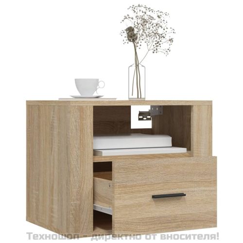 Нощни шкафчета за стенен монтаж, 2 бр, сонома дъб, 50x36x40 см