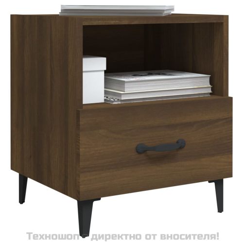Нощни шкафчета, 2 бр, Кафяв дъб, инженерно дърво