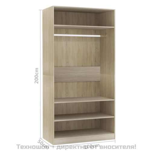 Гардероб, дъб сонома, 100x50x200 см, инженерно дърво