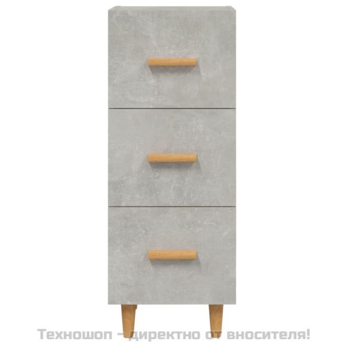 Сайдборд, бетонно сив, 34,5x34x90 см, инженерно дърво