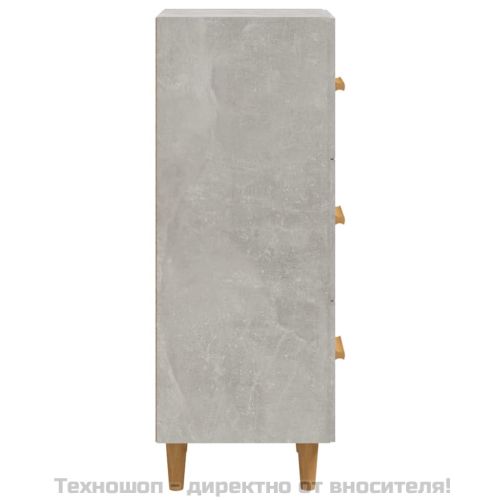 Сайдборд, бетонно сив, 34,5x34x90 см, инженерно дърво