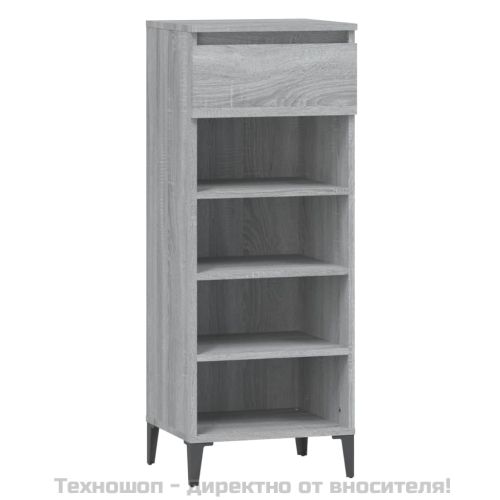 Етажерка за обувки, сив сонома, 40x36x105 см, инженерно дърво