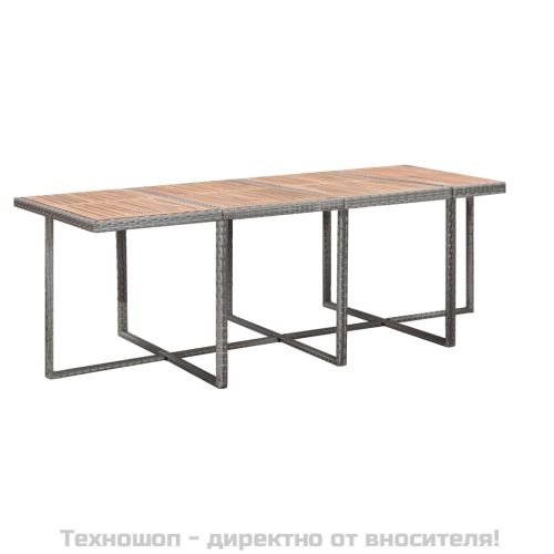 Градински трапезен комплект 13 части полиратан акация антрацит
