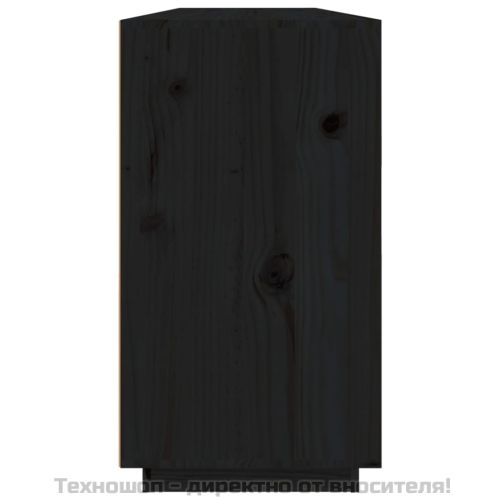 Сайдборд, черен, 100x40x75 см, бор масив