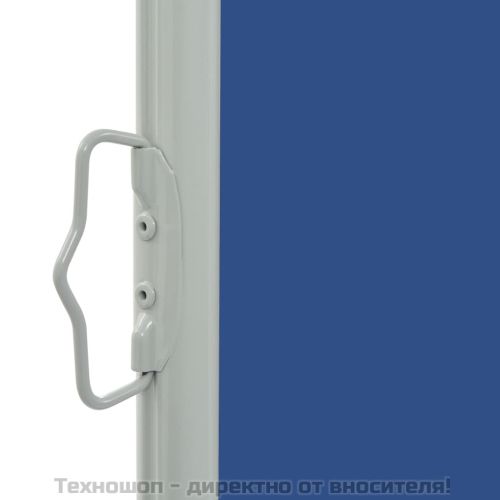 Прибираща се дворна странична тента, 60x300 см, синя