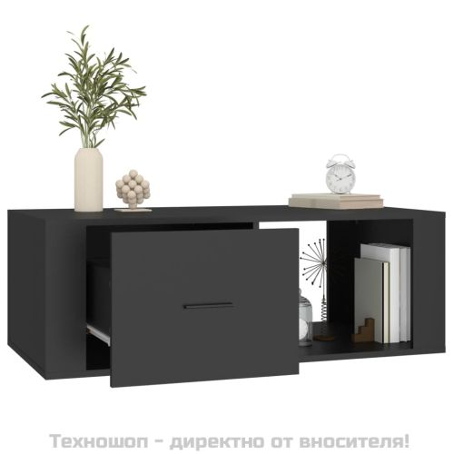 Кафе маса, черна, 100x50,5x35 см, инженерно дърво