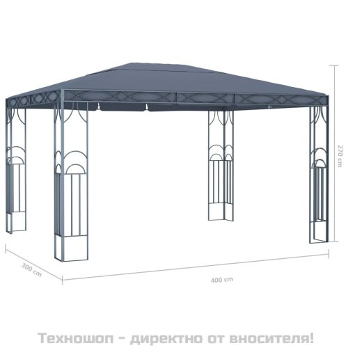 Шатра, 400x300 см, антрацит