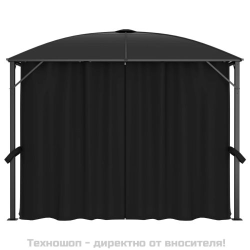 Градинска шатра със завеси, 300x300x265 см, антрацит