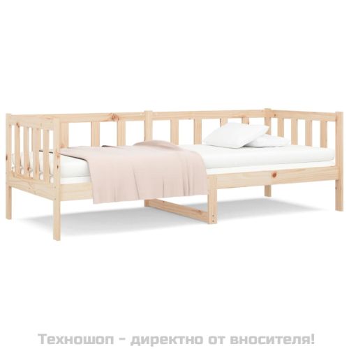 Дневно легло без матрак, 80x200 см, борово дърво масив