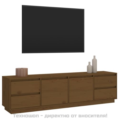 ТВ шкаф, меденокафяв, 176x37x47,5 см, бор масив